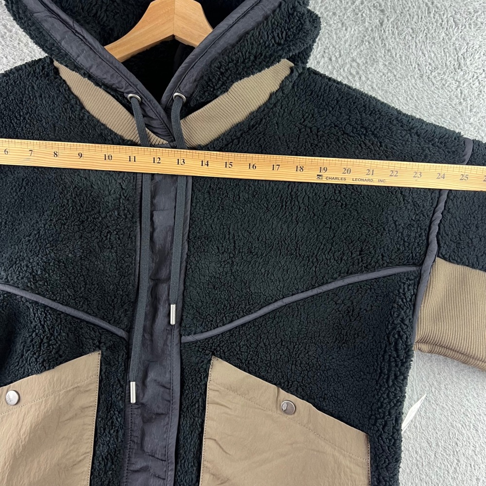 New FP Movement Hit The Slopes Moto Jacket Black Combo Sherpa Fleece Hooded XS - Picture 8 of 13